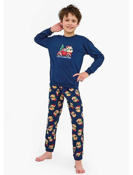 Cornette Young Boy 966/172 Teddy 2 l/r Vánoční 134-164 pyžamo