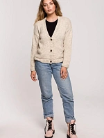 Dámský Cardigan BK074 Beige - BeWear