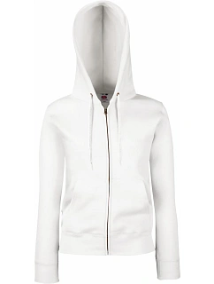 Fruit of the Loom Premium Lady-Fit Hooded Jacket Dámská mikina s kapucí 16.2118 white