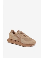 Kožené Sneakersy Pánské Big Star OO174298 Hi-Poly System Béžové