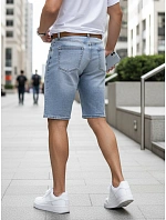 Pánské džínové šortky s páskem modré FashionStreet SX2576 Pánské džínové šortky s páskem modré FashionStreet SX2576