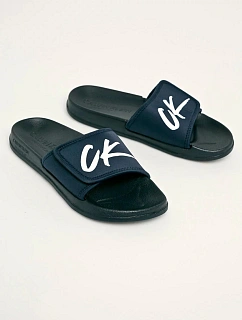 Pantofle KM0KM00499-CBK modrá - Calvin Klein
