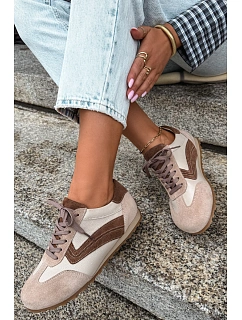 Dámské kožené semišové barefoot tenisky Zazoo N1400 béžové