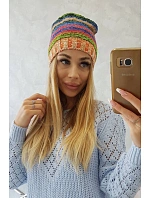 Krystyna fleecová čepice K207 chrpa+oranžová Krystyna fleecová čepice K207 chrpa+oranžová