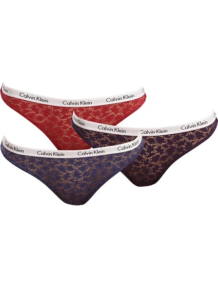 Krajkové brazilky 3-pack - QD3925E - W5G - Mix barev - Calvin Klein Krajkové brazilky 3-pack - QD3925E - W5G - Mix barev - Calvin Klein