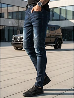 Modré pánské kalhoty FashionStreet UX3804 Modré pánské kalhoty FashionStreet UX3804