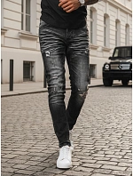 Pánské černé džínové kalhoty FashionStreet UX3949 Pánské černé džínové kalhoty FashionStreet UX3949
