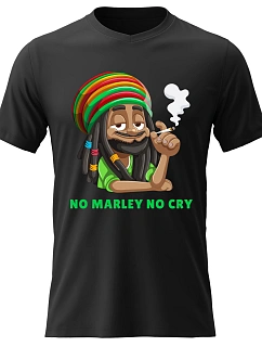 Dámské bavlněné tričko s potiskem - BOB MARLEY - černé