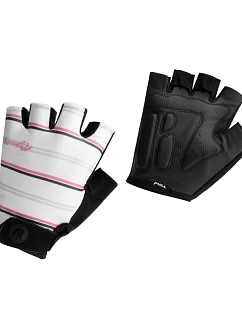 Dámské rukavice Rogelli STRIPE, bílo-růžové, velikost XL