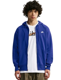 Pánská mikina Nike Club BB FZ Hoodie, modrá, FN3861 455 XL
