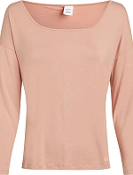 Dámský pyžamový top L/S CURVE NECK 000QS7006E FSR make-up - Calvin Klein