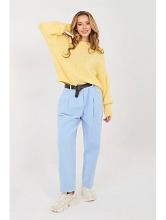 Manšestrové kalhoty s vysokým pasem model 224381 Italy Moda