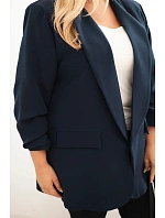 Dámská elegantní plus size blazer modrá Dámská elegantní plus size blazer modrá