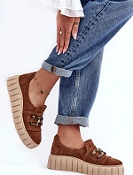 Dámské polobotky 3398 Hnědá s béžovou - Lewski Shoes