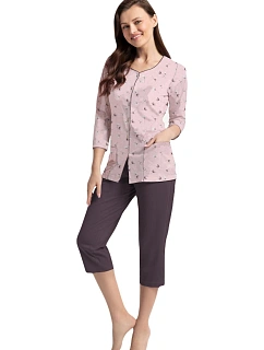 Pyžamo Luna 388 3/4 M-2XL Z25/26 dámské rozepínací
