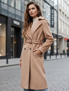 Dámský zimní kabát klasický velbloudí trenčkot FashionStreet NY0763z