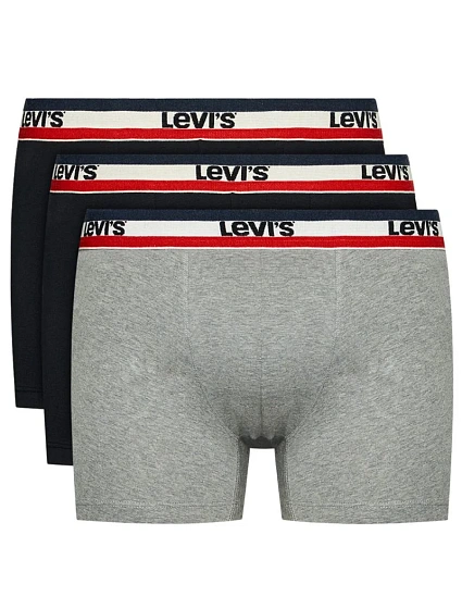 Pánské boxerky 3Pack 37149-0544 black/grey - Levi's Pánské boxerky 3Pack 37149-0544 black/grey - Levi's