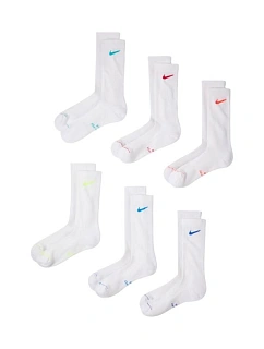 Ponožky Nike Everyday Elevated, 6 párů, bílé, HQ8021 906 , velikosti 35–37,5