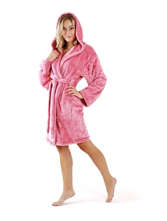Dámský župan Lilly extra s kapucí 3/4 3320 one size starorůžová - Vestis