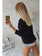 Americká dívčí grafická halenka černá S/M - L/XL Americká dívčí grafická halenka černá S/M - L/XL