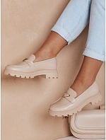 Dámské mokasíny s plochou podrážkou ELEGANCIO beige FashionStreet ZY0709 Dámské mokasíny s plochou podrážkou ELEGANCIO beige FashionStreet ZY0709