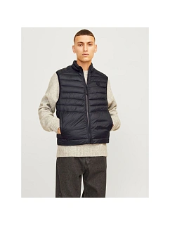 Jack&Jones pánské tričko bez rukávů JJESPRINT BODYWARMER COLLAR NOOS 12258457 BLACK/SOLID
