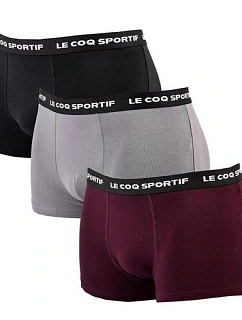 Le Coq Sportif pánské boxerky 3PAK černé šedé vínové
