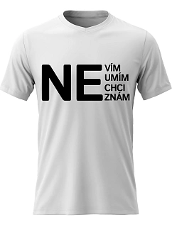 Dámské bavlněné tričko s potiskem - NE - bílé