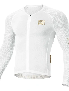 Rockbros YDCX008 Cyklistický dres s dlouhým rukávem Diamond - velikost XXL - bílý