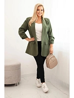 Dámská elegantní Plus Size sako khaki Dámská elegantní Plus Size sako khaki