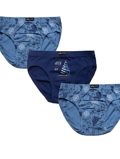 Chlapecké slipy 3PACK B-228 SD Modrá mix vzor - Lama