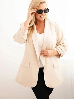 Dámská elegantní Plus Size sako béžová