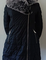 Dámská zimní bunda s kožíškem LD-5520 černá - Goodlooking