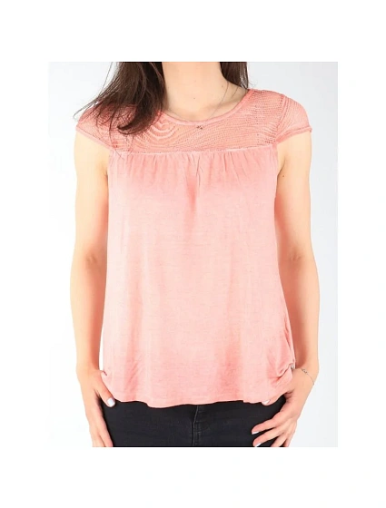 Tričko Wrangler s krátkým rukávem Coral Peach W W7337FDJX Tričko Wrangler s krátkým rukávem Coral Peach W W7337FDJX