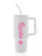 BARBIE - bílý cestovní termohrnek 900 ml