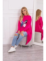 Oversize halenka s potiskem fuchsiová Oversize halenka s potiskem fuchsiová