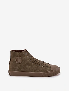 Pánské Zateplené Tenisky Z Eko Kůže Big Star OO174250 HI-POLY SYSTEM Khaki