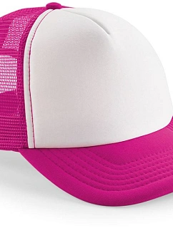 Beechfield B 645B Dětská 5 panelová síťovaná kšiltovka 53.645B fuchsia/white