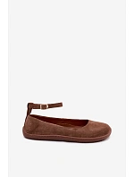 Baleríny Barefoot z přírodního semiše Zazoo 020 Hnědé
