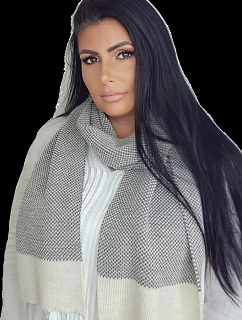 Dámská šála MEGAN šedá-béžová - Kamea