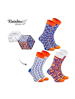 Duhové Rainbow Socks Ponožky V Geometrických Vzorech 3 Párů