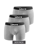 Pánské boxerky Levi's, sada 3 kusů, šedé, bavlněné boxerky Pánské boxerky Levi's, sada 3 kusů, šedé, bavlněné boxerky