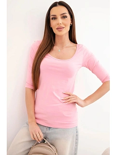 Halenka kulatý výstřih světle růžová