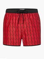 Pánské koupací kraťasy - KM00738 - 0KP - červená/černá - Calvin Klein