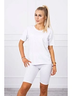 Bílý set top+legíny Bílý set top+legíny