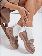Dámské semišové béžové mokasíny FashionStreet ZY1128 Dámské semišové béžové mokasíny FashionStreet ZY1128
