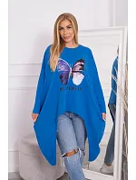 Oversize halenka s potiskem chrpy Oversize halenka s potiskem chrpy