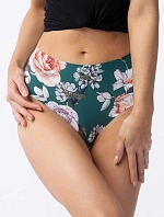 Dámské kalhotky Tea Rose Simple Brasil Maxi zelené se vzorem - Julimex