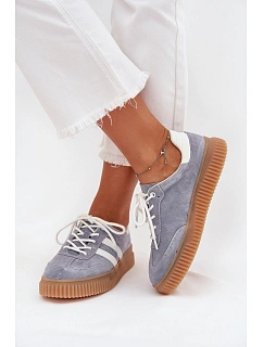 Semišové dámské sneakersy na platformě modré Marisae