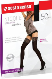 Dámské samodržící punčochy Nicole 50 DEN - Sesto Senso